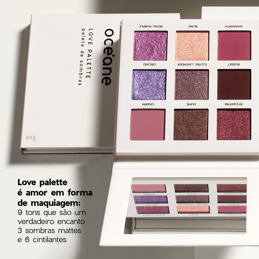Kit Blush em Bastão Rosa + Paleta de Sombras Love Océane Limited