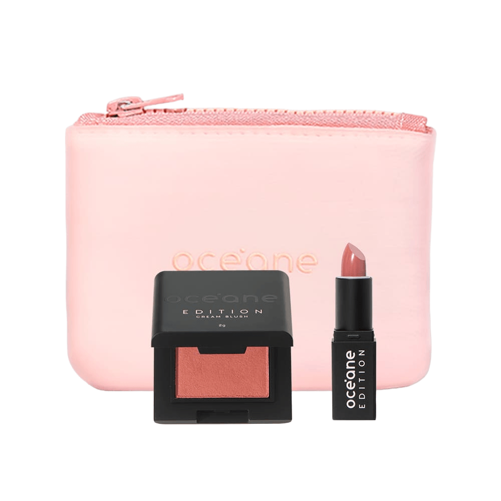 Kit Mini Blush Caramelo + Mini Batom Nude Semimatte + Mini Daily Makeup