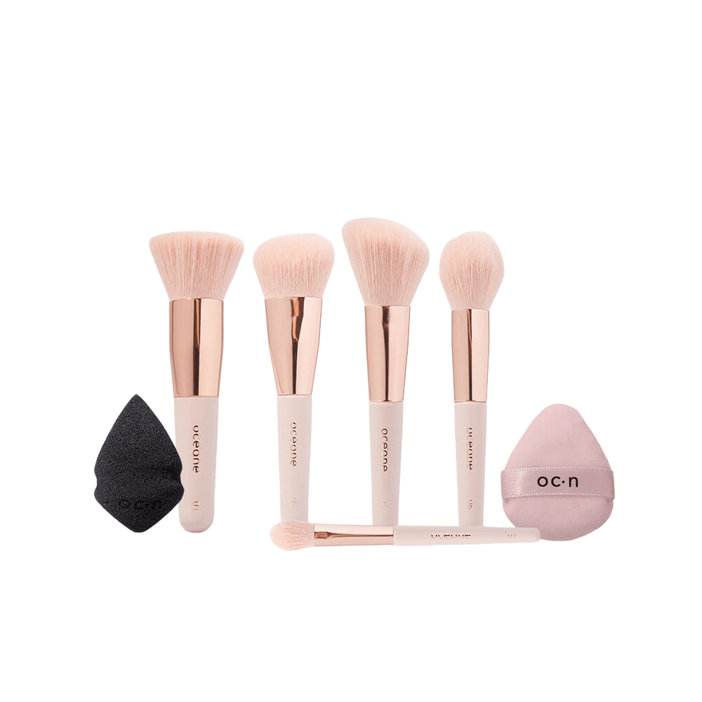Kit Esponja de Maquiagem Mini Drop + Mini Powder Puff + Mini Píncéis