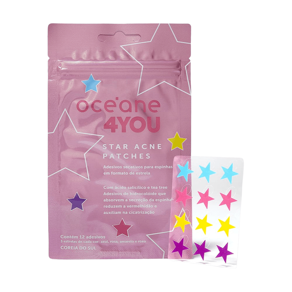 Adesivos Secativos para Espinhas com Acido Salicilico Star Acne Patches 4you 12un