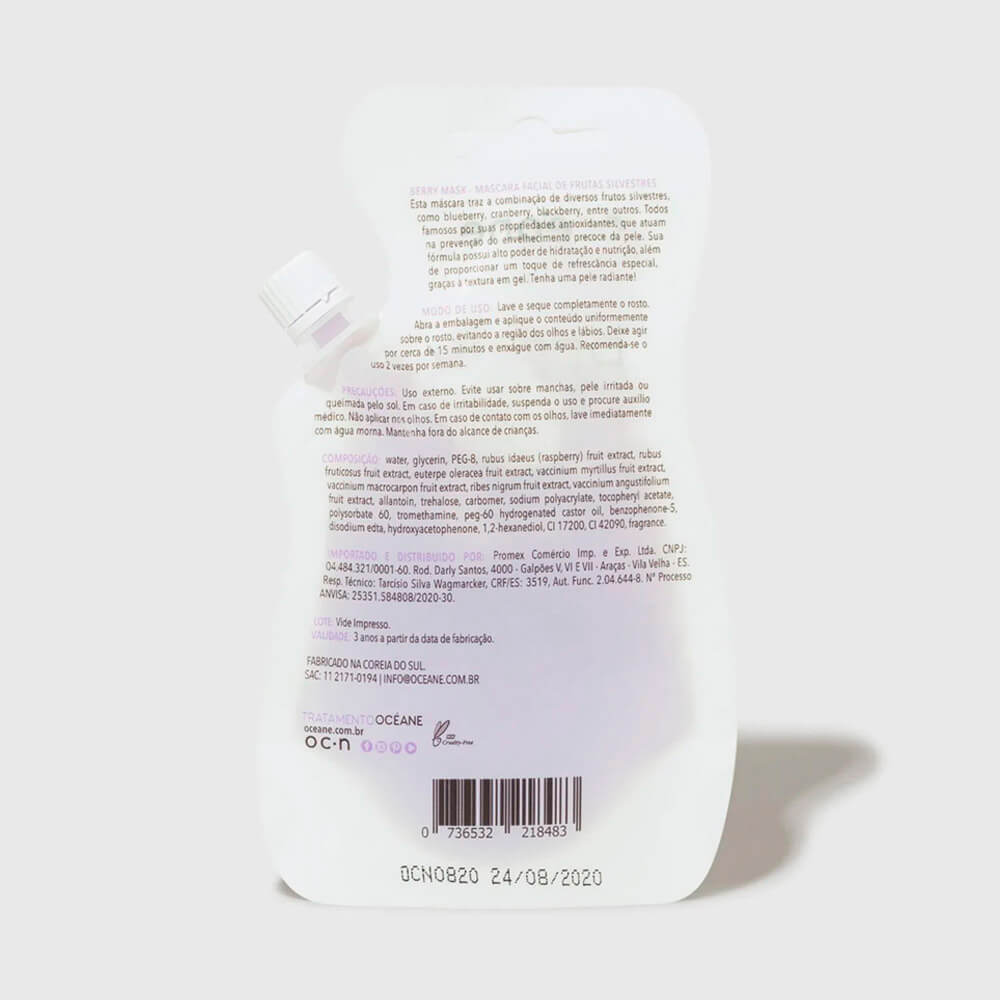 Kit Máscara Facial + Máscara Facial Esfoliante + Pincel de Silicone +  Sacola de Presente Média