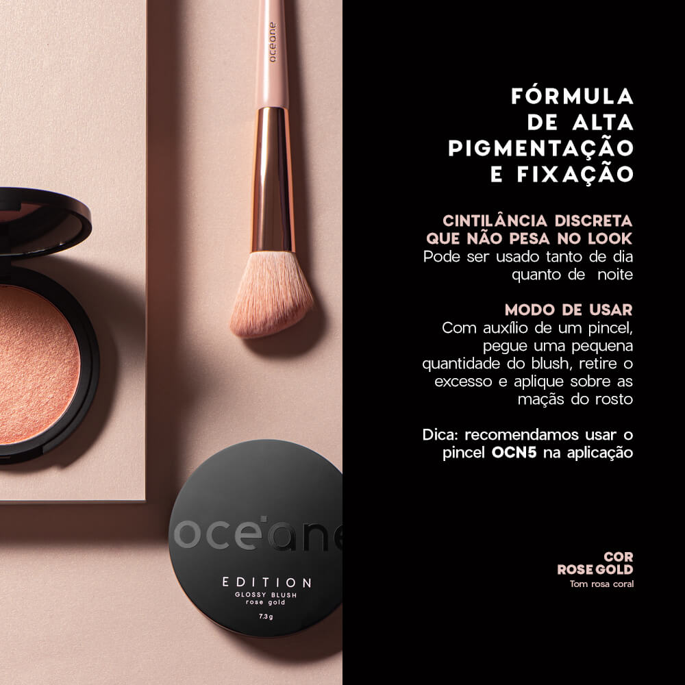 Kit Blush em Bastão Rosa + Blush Cintilante Océane Edition