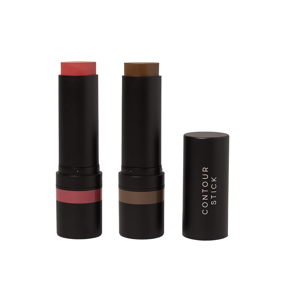 Kit Blush em Bastão Rosa + Contorno em Bastão Marrom Escuro Océane Edition