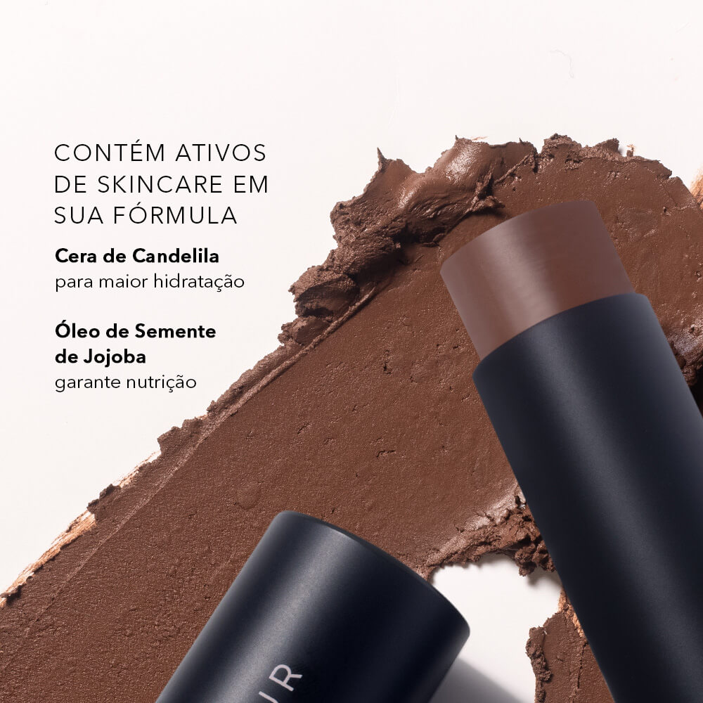 Kit Blush em Bastão Rosa + Contorno em Bastão Marrom Escuro Océane Edition