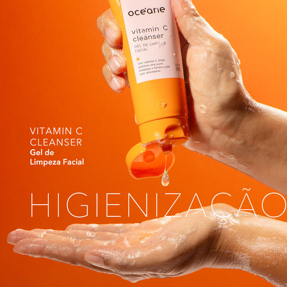 Kit Gel de Limpeza Vitamina C + Gel Facial + Sérum Facial Noturno