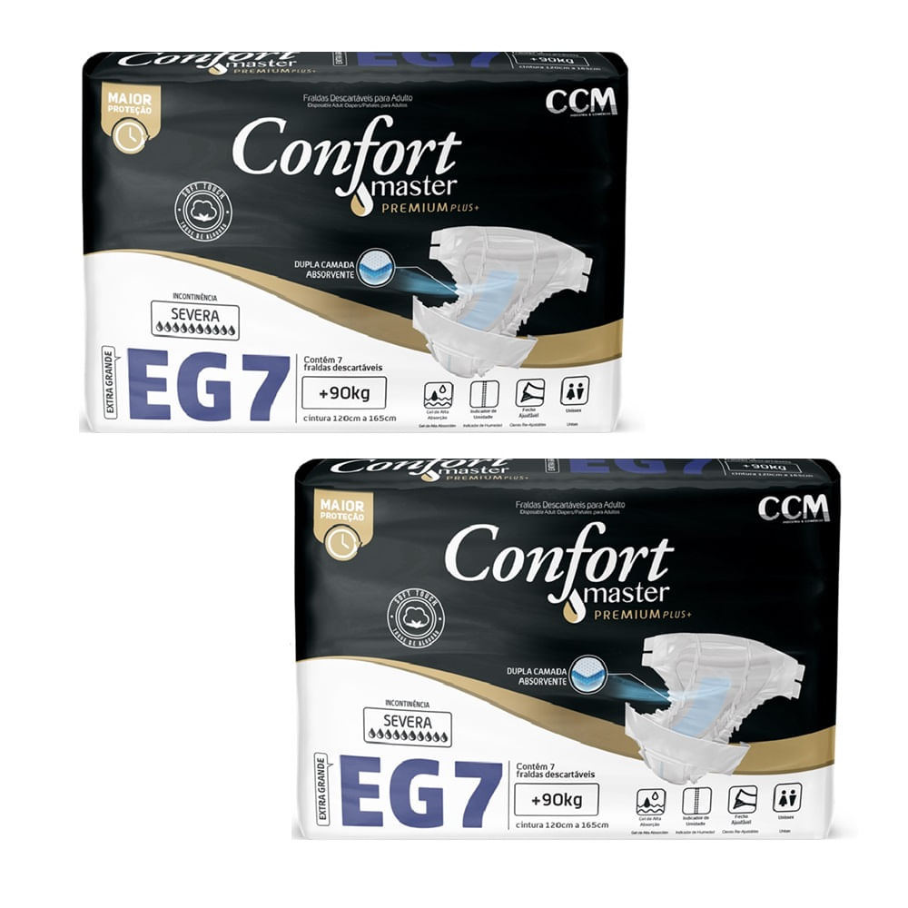 Fralda Geriátrica Confort  Premium Regular Extra Tamanho G 7 Unidades