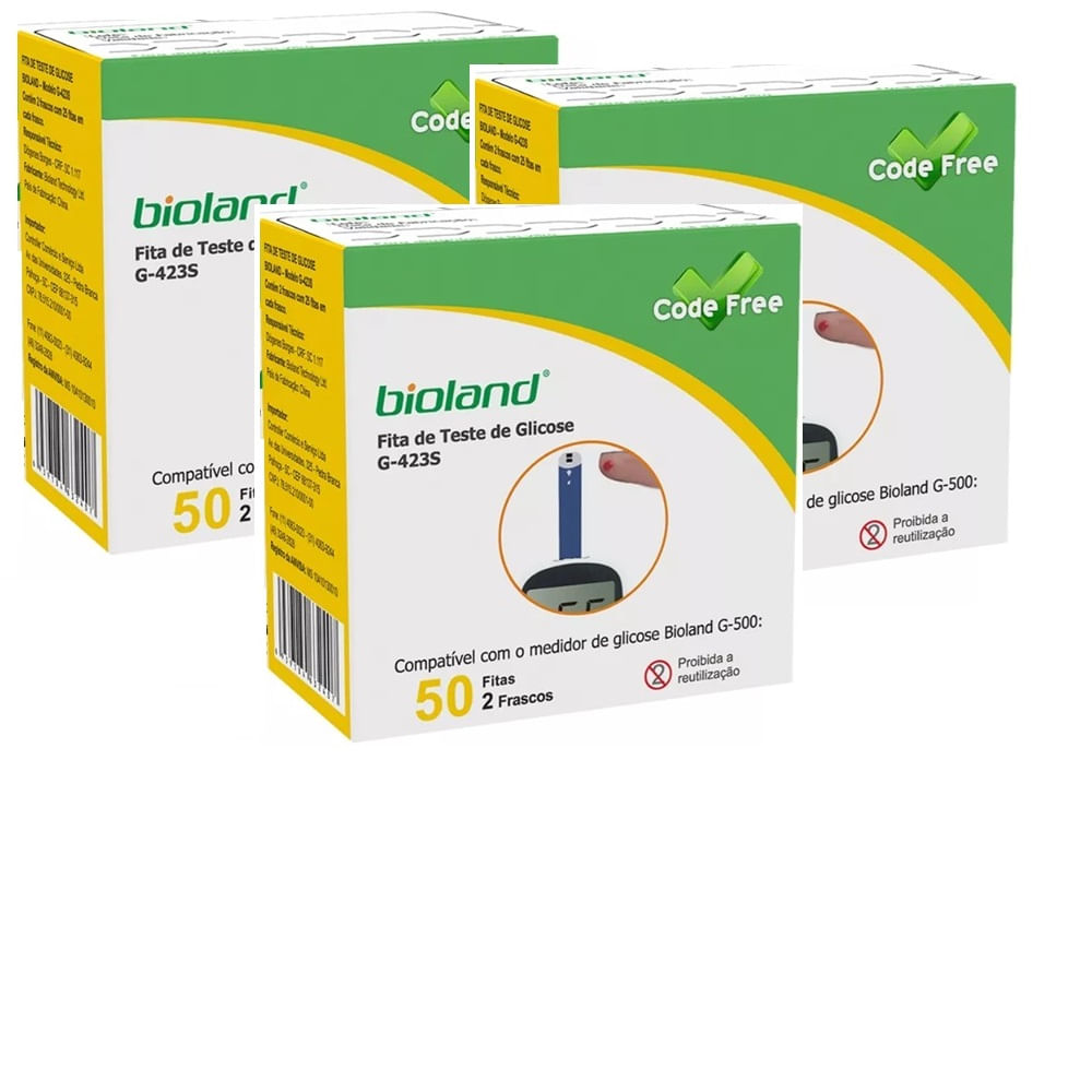 Kit 150 Fitas Para Medição Bioland  Modelo G423s Code Free