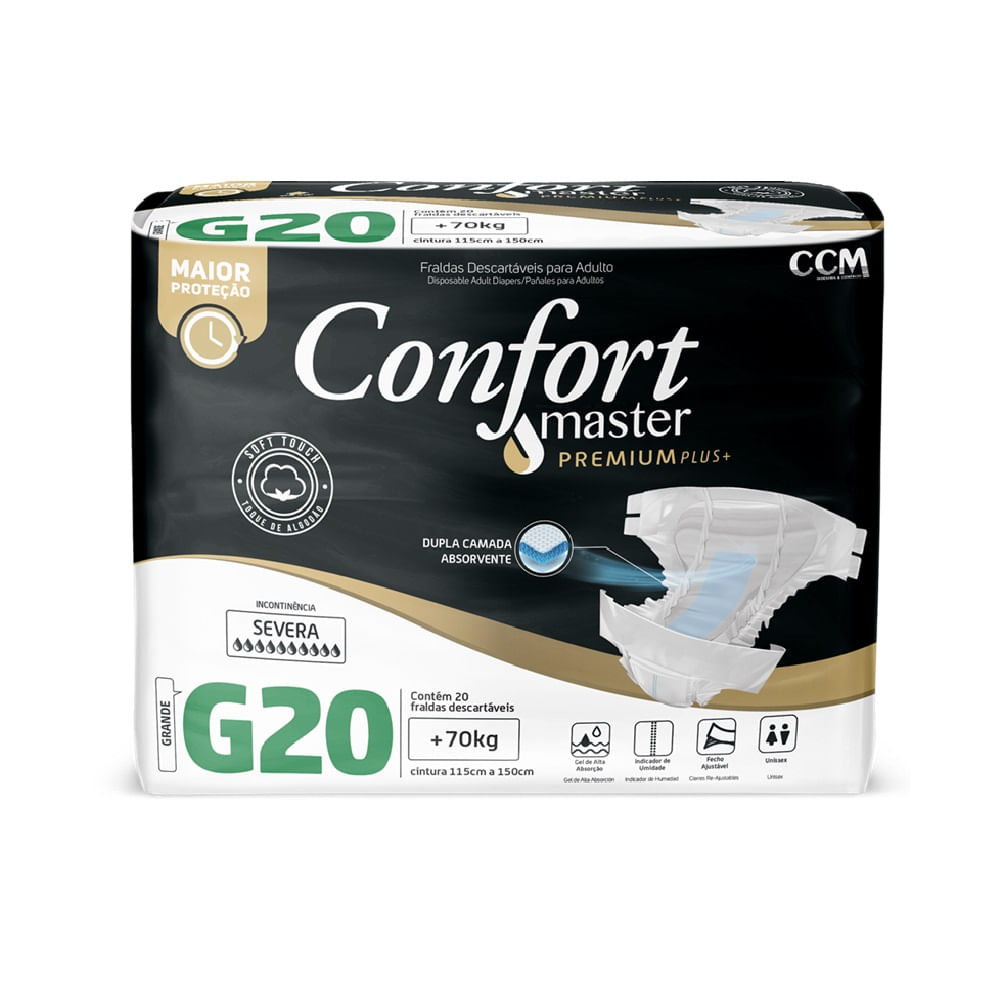 Fralda Geriátrica Descartável Confort Premium Econômico G