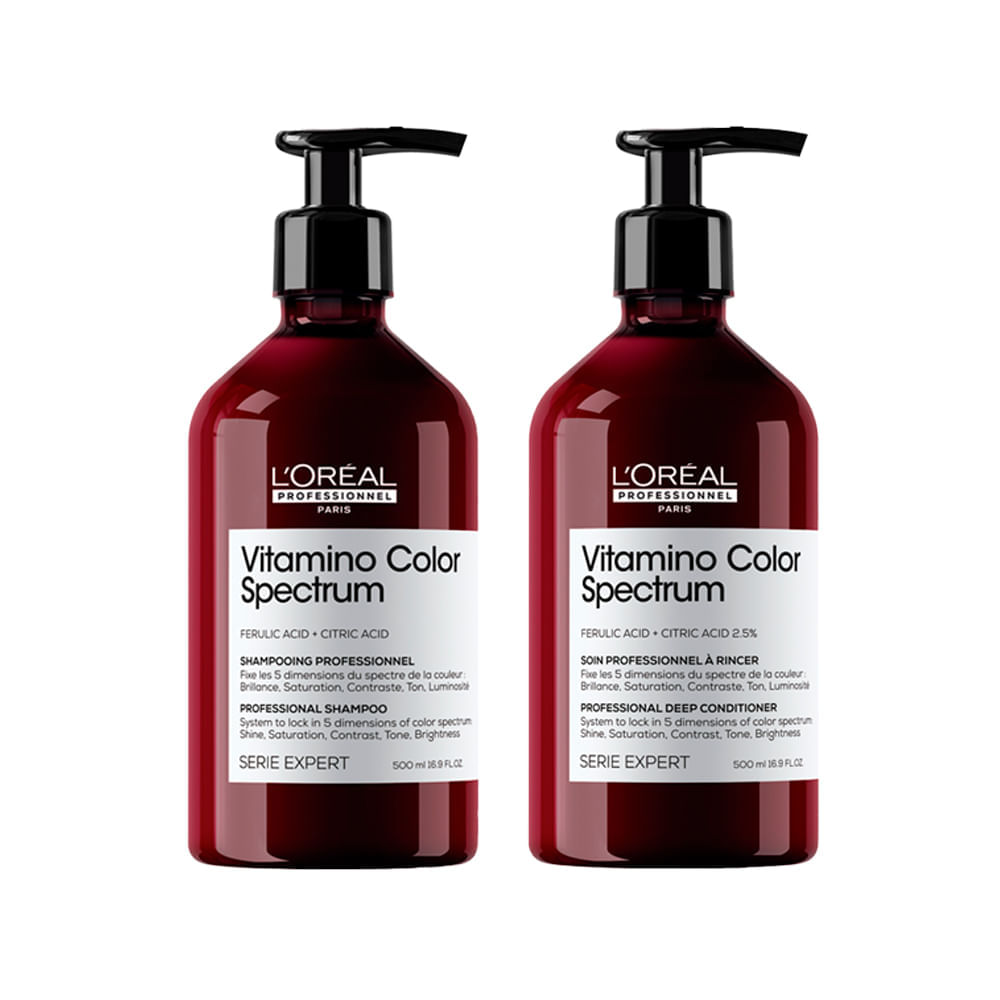 Kit Loréal Professionnel Série Expert Vitamino Color Spectrum Condicionador 500ml + Shampoo 500ml