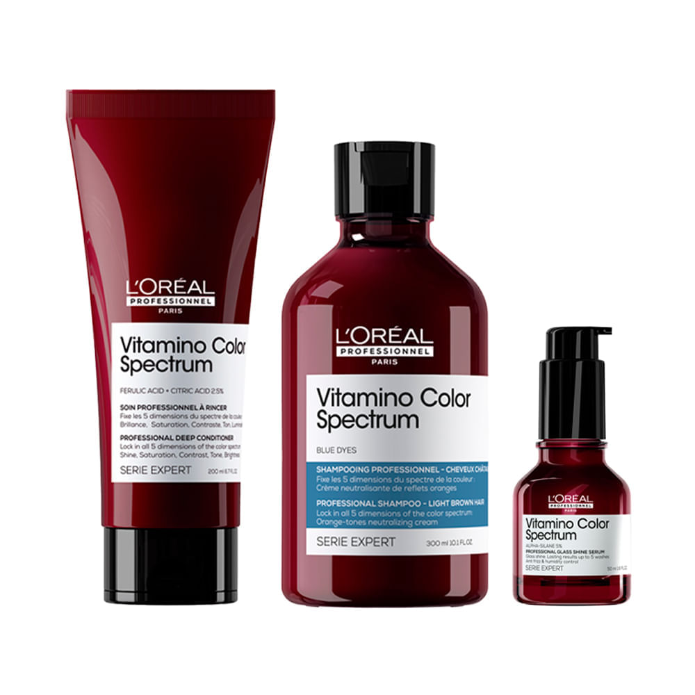 Shampoo Loréal Professionnel Serie Expert Vitamino Color Spectrum Blue  300ml + Condicionador 200ml Sérum 50ml