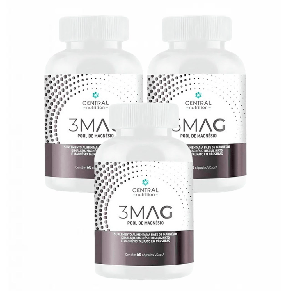 3x 3 Mag Magnesio Quelato Taurato Dimalato Central Nutrition