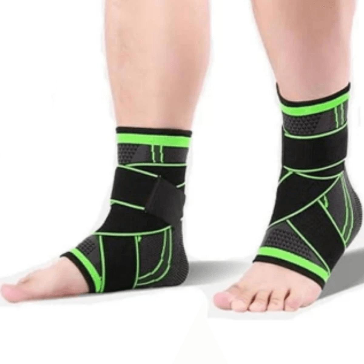 Kit Par Tornozeleira Dk Ortopédica Ajustável Com Suporte Elástico Cinta De Compressão Único Preto