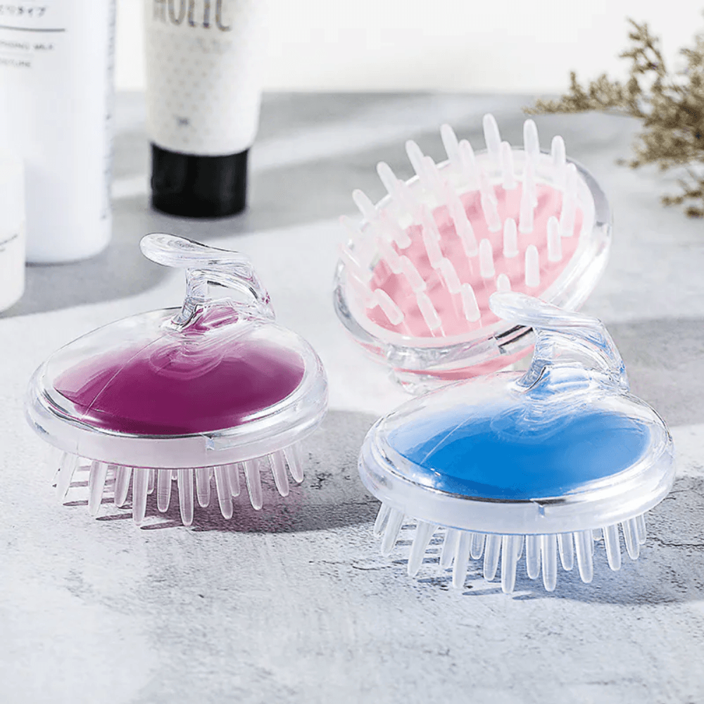 Escova Massageadora Capilar couro cabeludo Silicone Banho