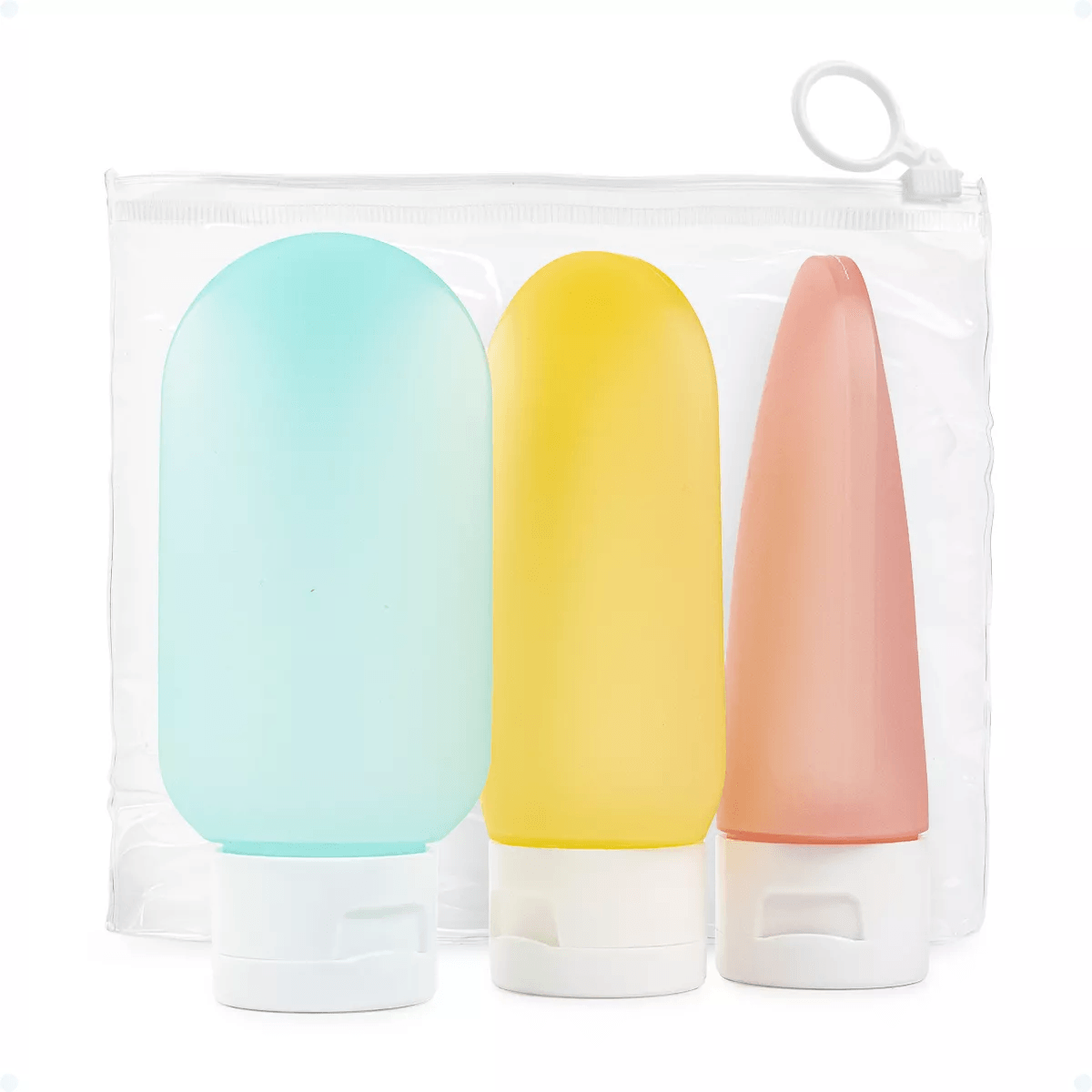 Kit Viagem 3 Frascos Porta Creme + Shampoo + Condicionador 60ml