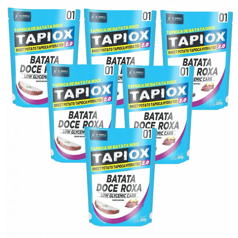 6x Tapioca Fit  Batata Doce  Tapiox 2.0 Sem Glúten 400g