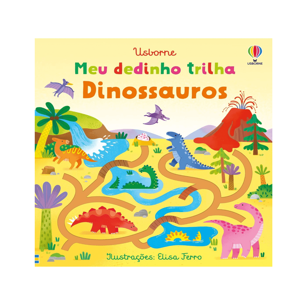Livro Infantil Cartonado Dinossauros e Jogos de Labirintos