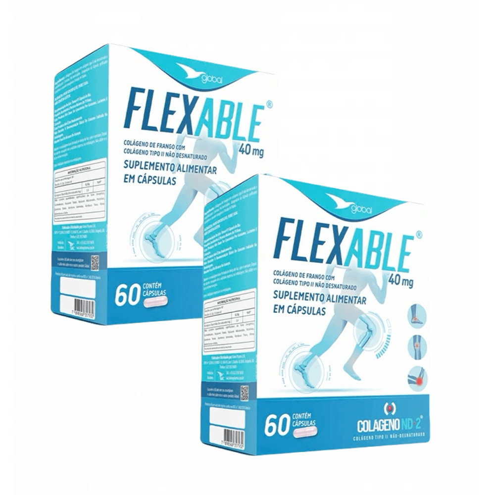 2x Flcolágeno Tipo Ii Flexable Não Desnaturado 60 Cápsulas
