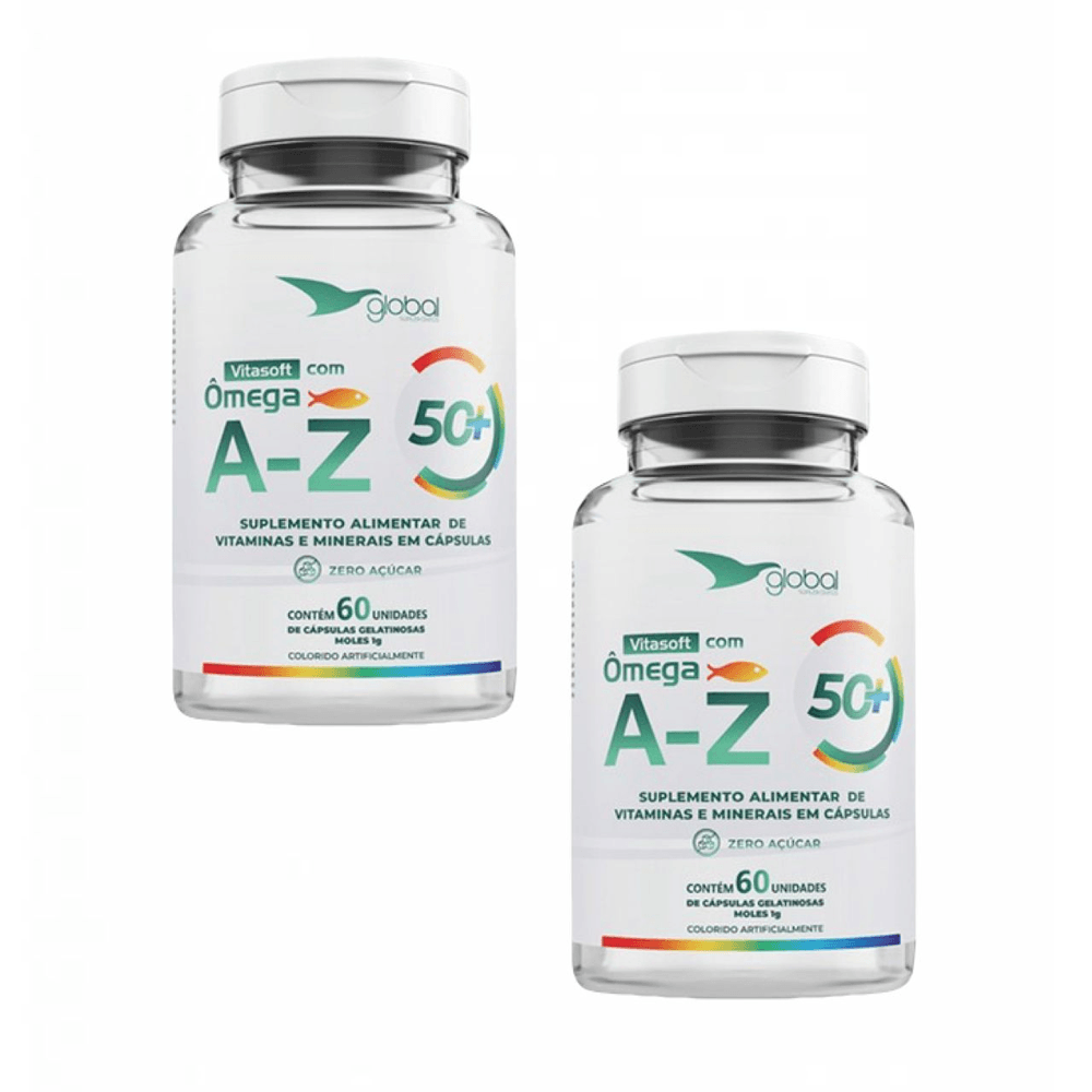 2x Polivitamínico Vitasoft A- Z + Ômega Global Suplementos