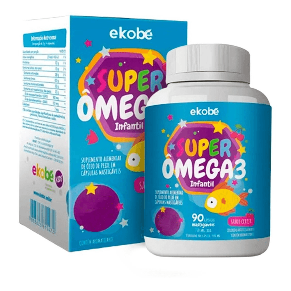 Super Ômega 3 Infantil Ekobé Kids 90 Cápsulas Mastigáveis