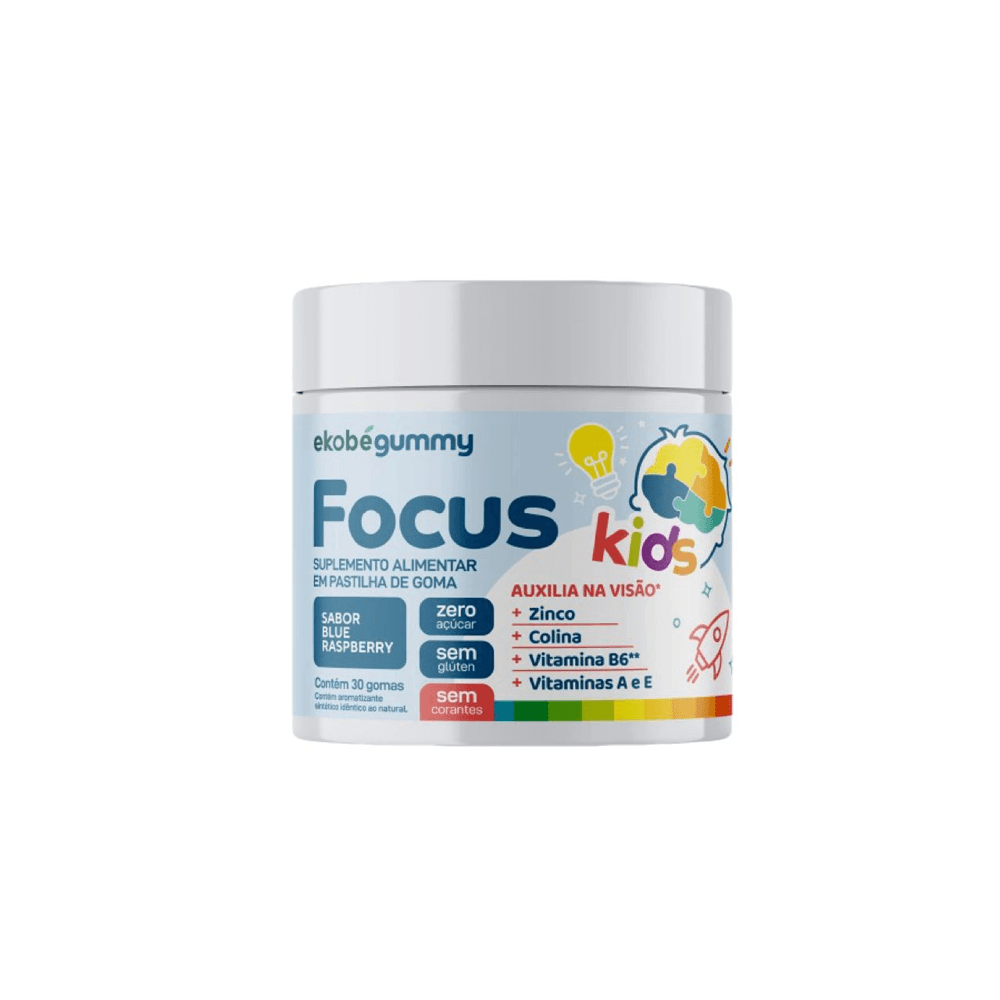 Focus Kids Gummy Sabor Blue Raspberry 30 Gomas
