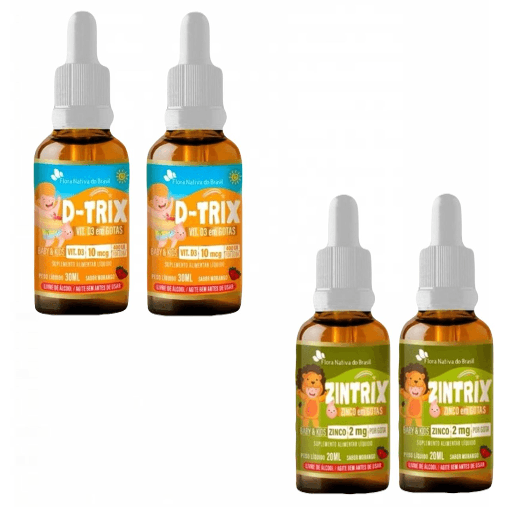 2x D Trix Vitamina D3 + 2x Zintrix Zinco Flora Nativa