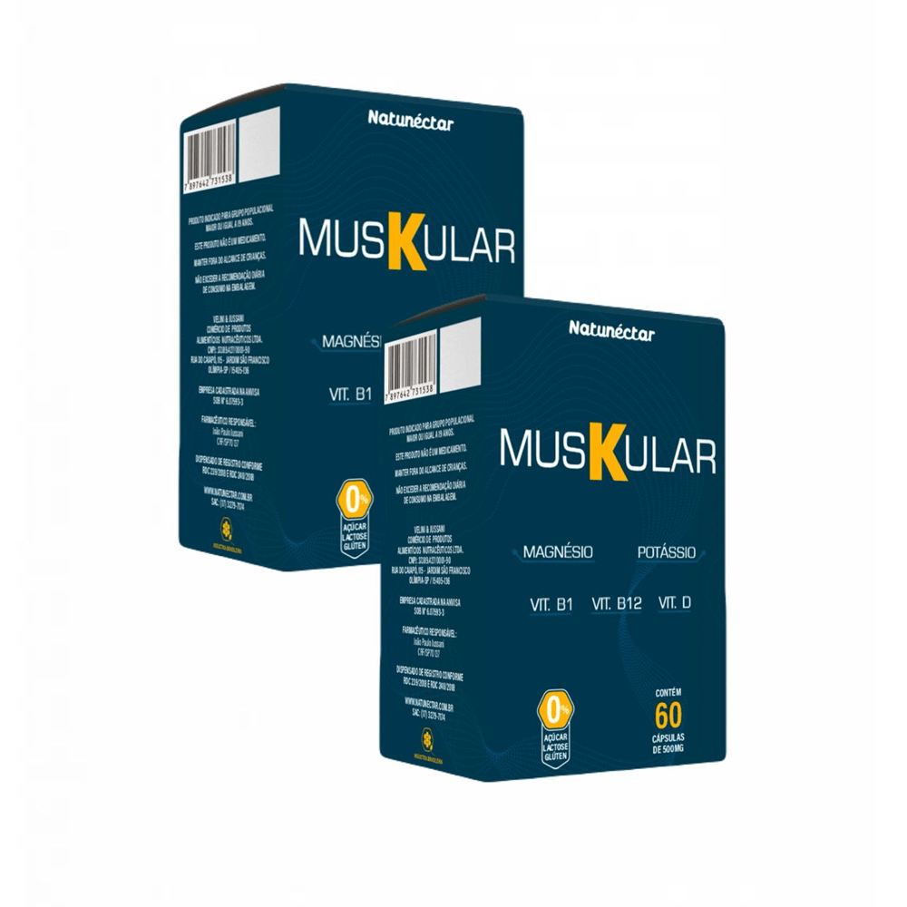 2x Muskular Potássio+ Magnésio+ Vit D B1 E B12
