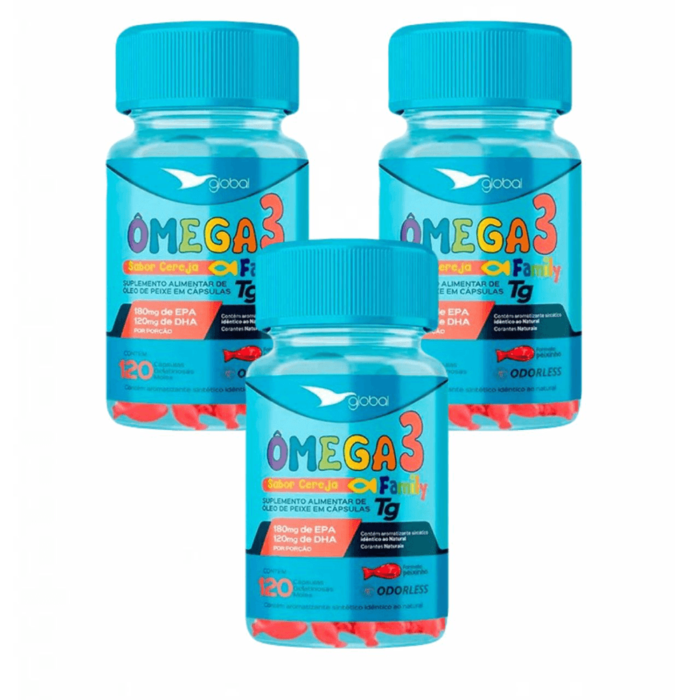 3x Ômega 3 Peixinho Family 120 Cápsulas