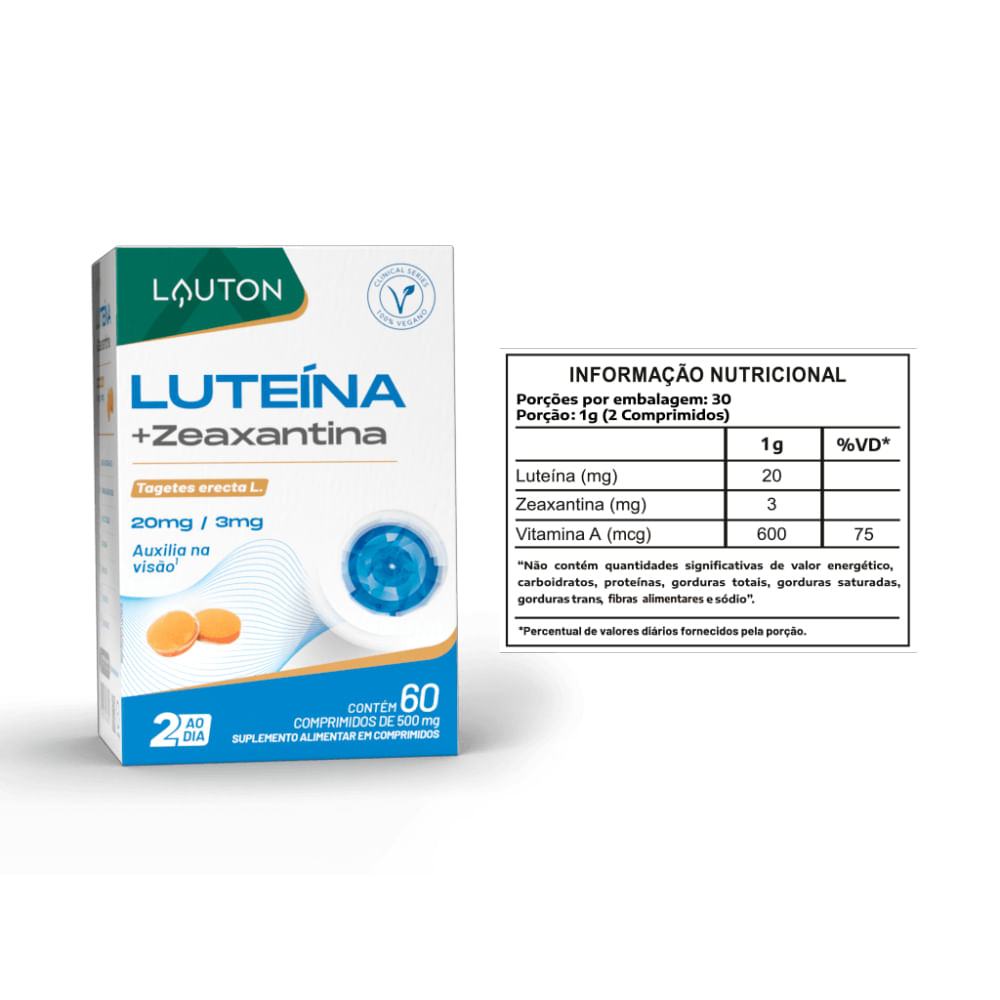 Luteína com Zeaxantina Lauton Nutrition 60 Comprimidos