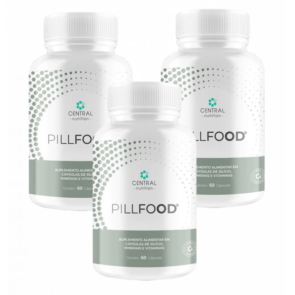 3x Pillfood Silício Orgânico Central Nutrition 60 Cápsulas