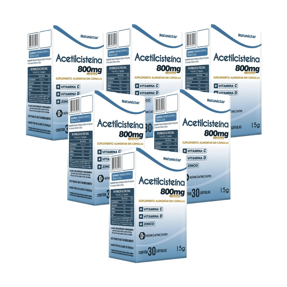 6x Acetilcisteína 30 Cápsulas