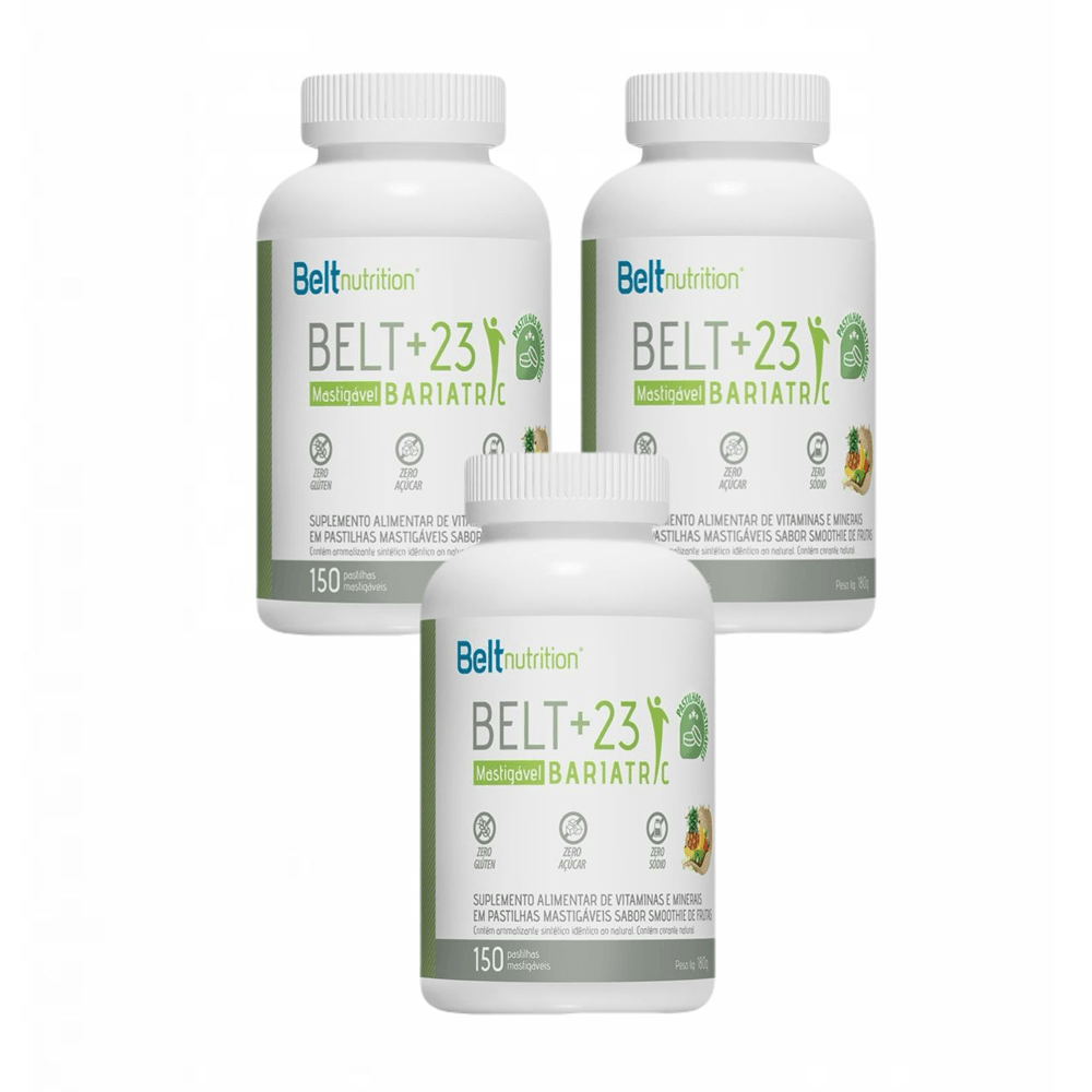 3X Belt+23 Smoothie Frutas 150 Pastilhas Mastigável