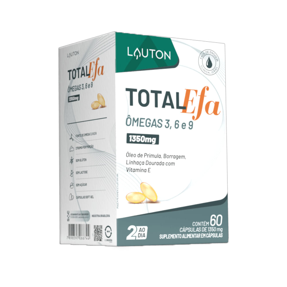 Total Efa, Ômegas 3, 6 e 9 60 Cápsulas Lauton Nutrition
