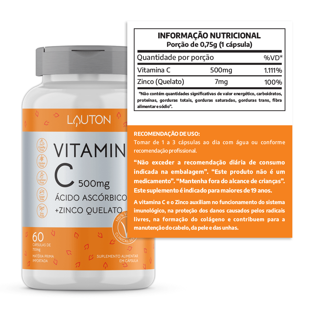 Kit Hialux® + Vitamina C + Zinco Lauton