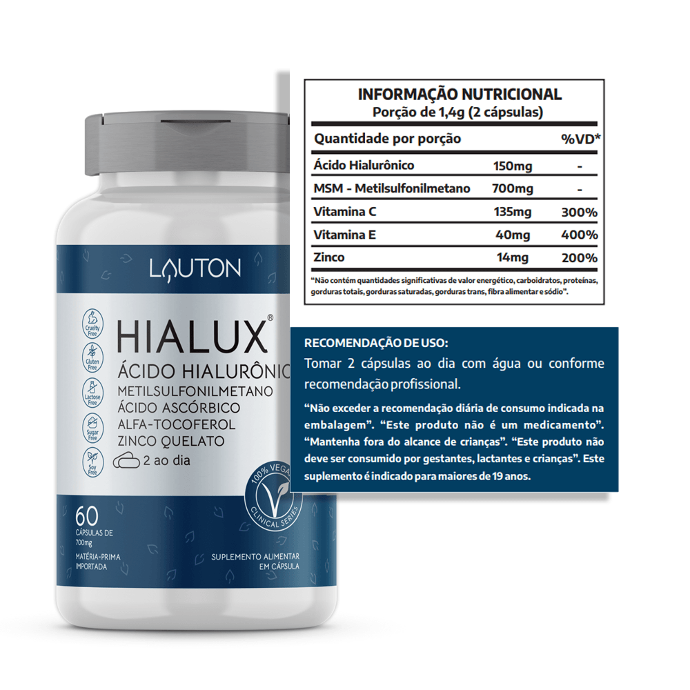 Kit Hialux® + Vitamina C + Zinco Lauton