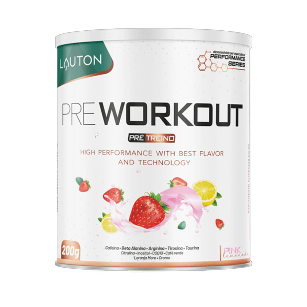 Pré Workout Pré Treino Sabor Pink Lemonade 200g Lauton