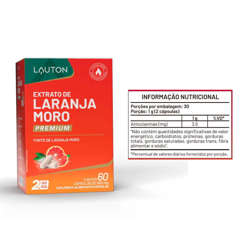 Extrato de Laranja Moro Premium Lauton 60 cápsulas