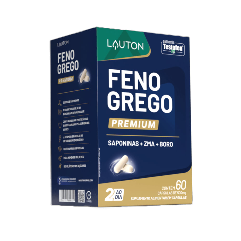 Feno Grego Premium Testofen® Saponinas + ZMA + Boro 60 Cápsulas