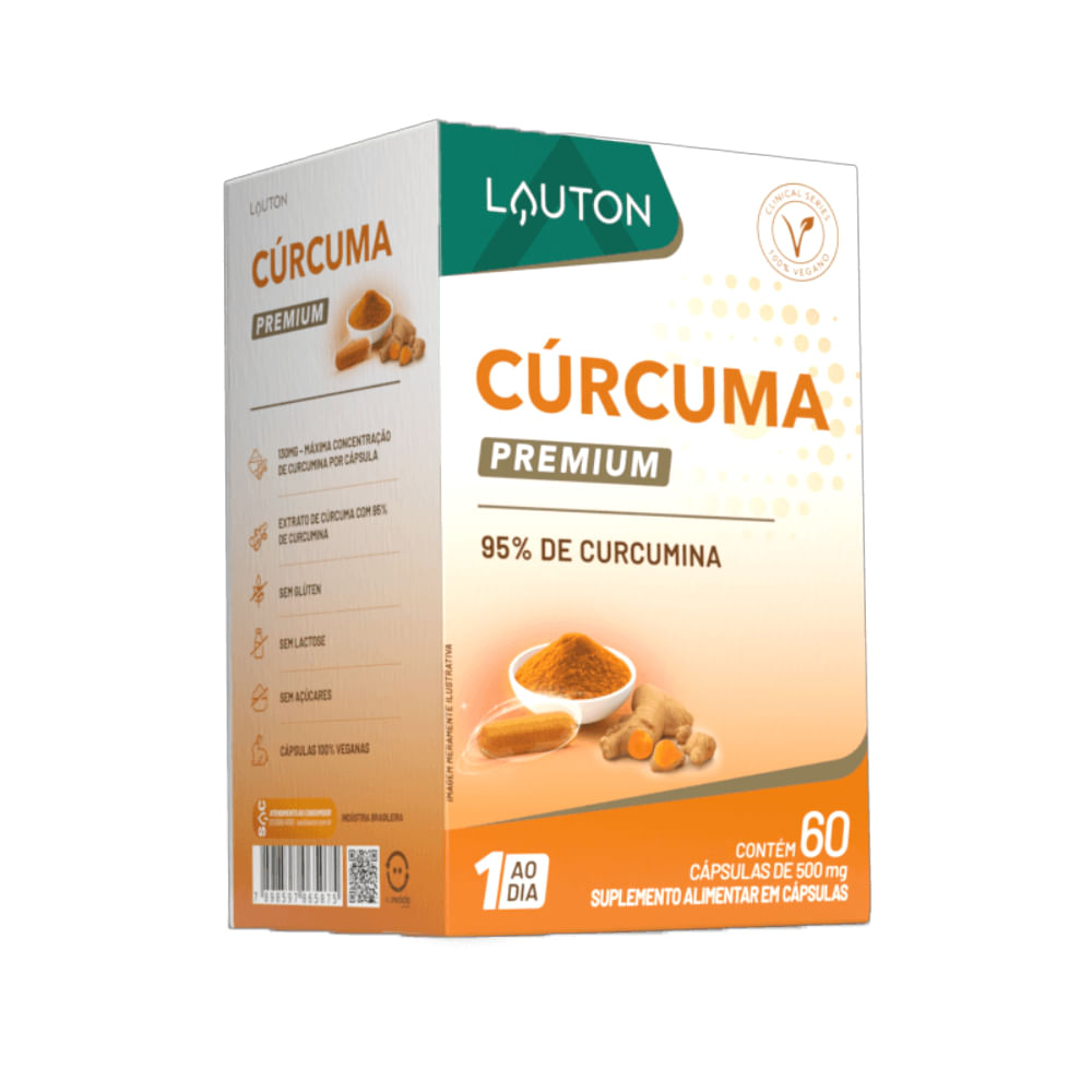 Cúrcuma Premium 500mg 60 Cápsulas Lauton Nutrition