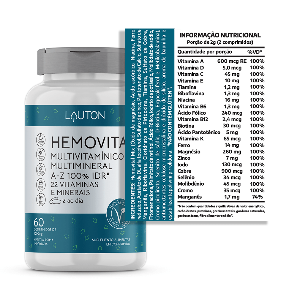 Hemovital ® Multivitamínico 60 Comprimidos  Lauton Nutrition