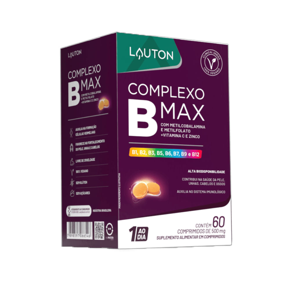 Complexo B Max 60 Cápsulas Lauton Nutrition