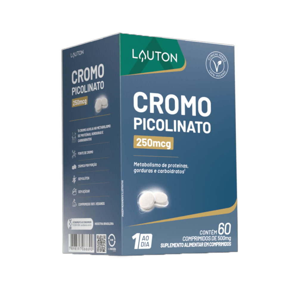 Cromo Picolinato 60 Comprimidos Lauton Nutrition 250mcg