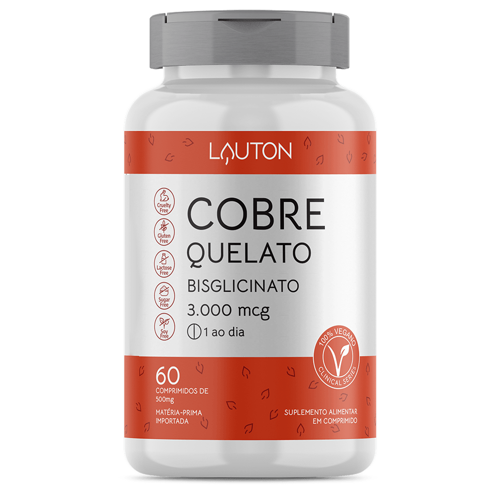 Cobre Quelato 3000mcg 60 Comprimidos Lauton Nutrition