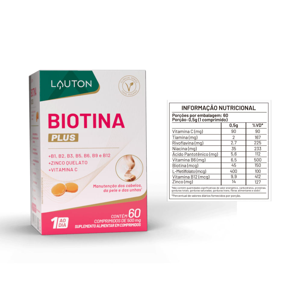 Biotina Plus 45mcg 60 Cápsulas Lauton Nutrition