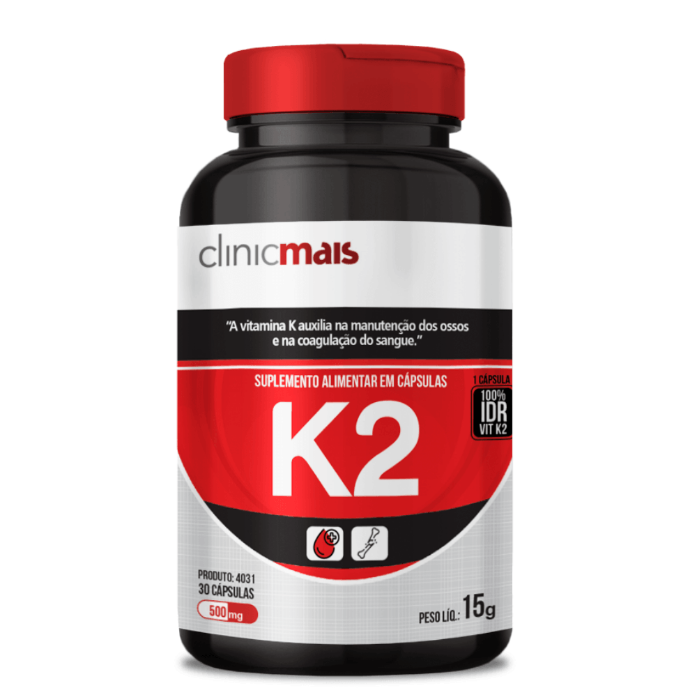 Vitamina K2 ClinicMais 500mg 30 Cápsulas