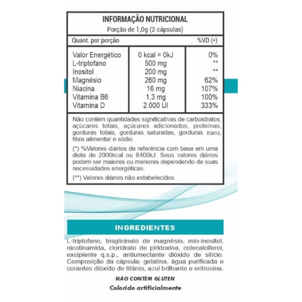 Triptofano Mais Vitaminas Grancaps 500mg 60 Cápsulas