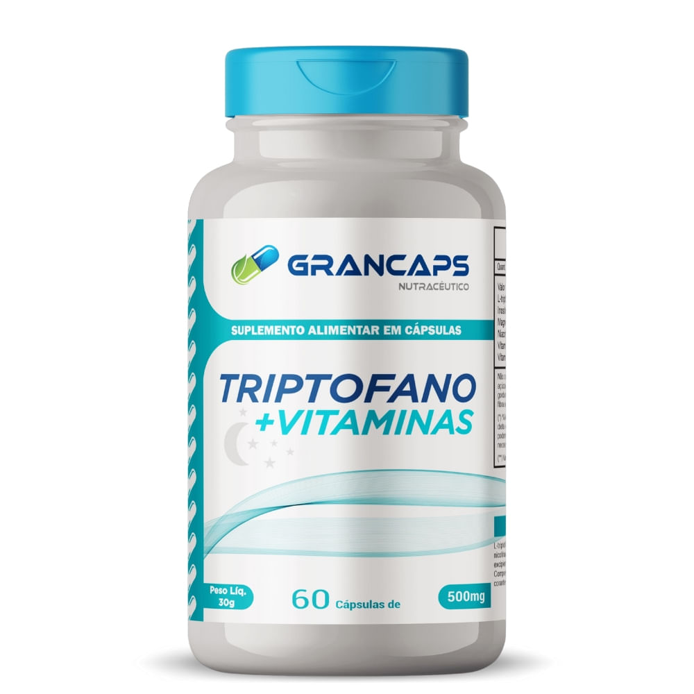 Triptofano mais Vitaminas 60 cápsulas Grancaps 500mg