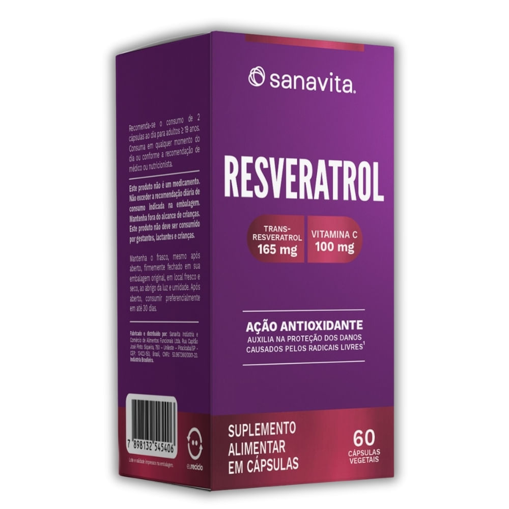 Trans-Resveratrol Sanavita 277mg 60 cápsulas