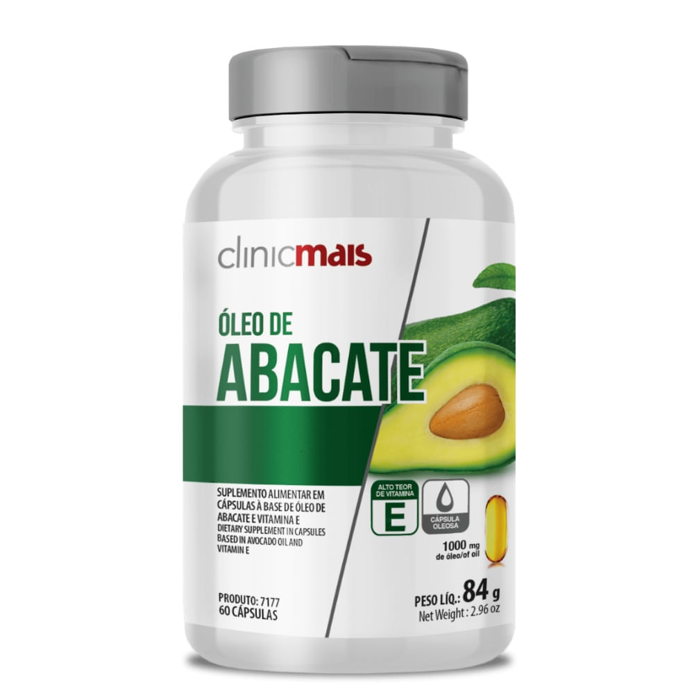 Óleo de Abacate ClinicMais 1000mg 60 Cápsulas