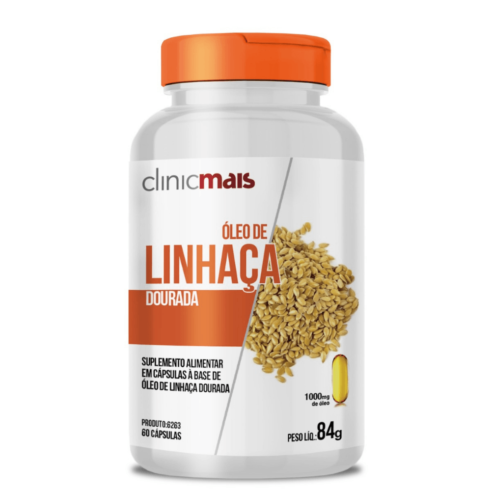 Óleo de Linhaça Dourada ClinicMais 1000mg 60 Cápsulas