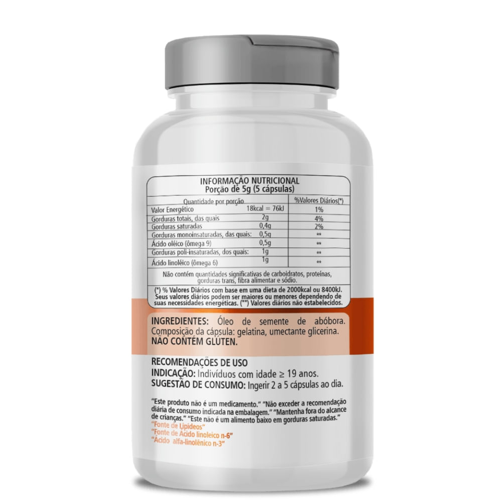 Óleo de Semente de Abóbora ClinicMais 1000mg 60 Cápsulas
